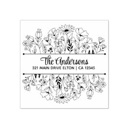 Blume Aufteilen von Monogramm-Theme Gummistempel