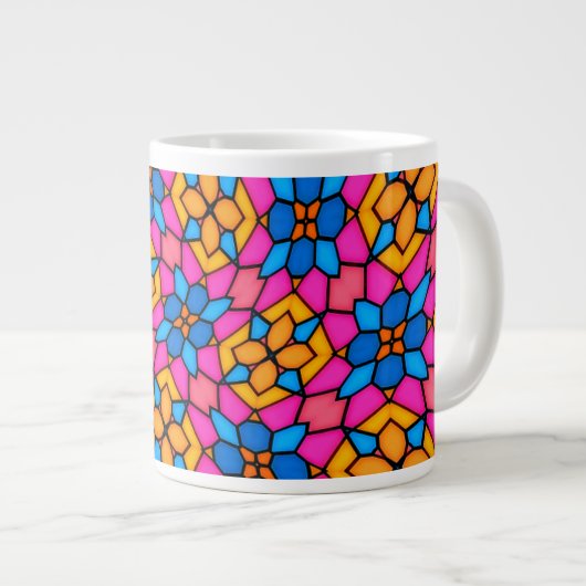 Blume aus abstraktem Glas Jumbo-Tasse (Vorderseite Rechts)