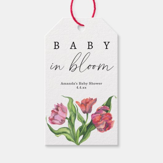 Blume aus Aquarell - Baby in Blüte Geschenkanhänger (Vorderseite)