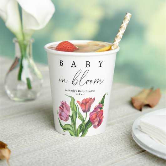 Blume aus Aquarell - Baby in Blüte Pappbecher (In Situ)