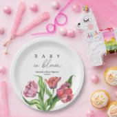 Blume aus Aquarell - Baby in Blüte Pappteller (Party)