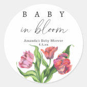 Blume aus Aquarell - Baby in Blüte Runder Aufkleber (Vorderseite)