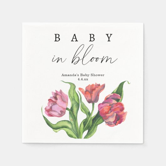 Blume aus Aquarell - Baby in Blüte Serviette (Vorderseite)