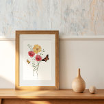 Blume aus Aquarellrot und Gelb Poster<br><div class="desc">Blume für Wasserfarben,  Rot und Gelb</div>