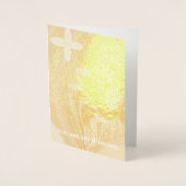 "Blume aus Baumstumpf"-Fußkarte Folienkarte (Vorderseite)