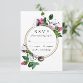 Blume aus Baumwolle. Botanischer Rahmen Blumenhoch RSVP Karte (Stehend Vorderseite)