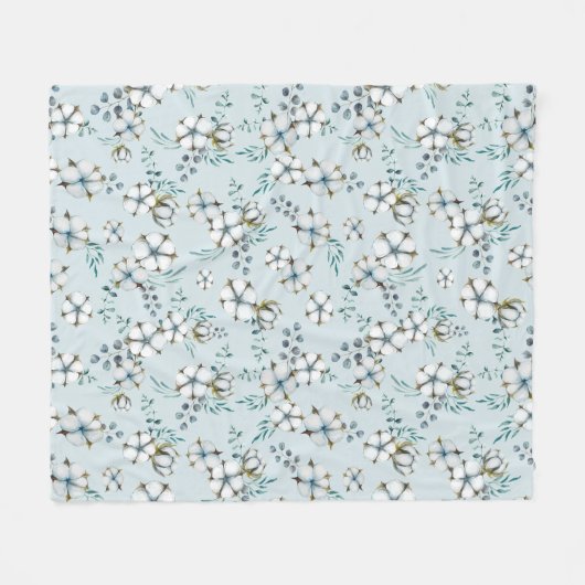 Blume aus Baumwolle und Eukalyptus Fleecedecke (Vorderseite (Horizontal))