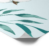 Blume aus Baumwolle und Eukalyptus Poster (Ecke)
