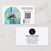 *~* Blume aus betörtem Holz Pastel AP49 Visitenkarte (Vorne/Hinten)