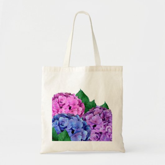 Blume aus Blau und Rosa Hydrangea Tragetasche (Vorne)