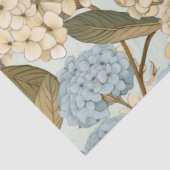 Blume aus Blau und Weiß und grüne Blätter Seidenpapier (Ausschnitt)