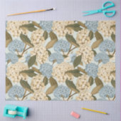 Blume aus Blau und Weiß und grüne Blätter Seidenpapier (Basteln)