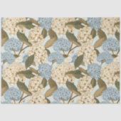 Blume aus Blau und Weiß und grüne Blätter Seidenpapier (Vorderseite)