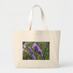 Blume aus blauem Krokus番 红 花 Jumbo Stoffbeutel