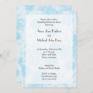 Blume aus blauem Leuchter, Abendessen mit floraler Einladung