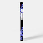 Blume aus blauem und rotem Neon Case-Mate iPhone Hülle (Rückseite / Links)