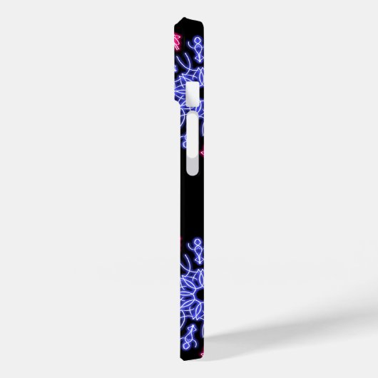 Blume aus blauem und rotem Neon Case-Mate iPhone Hülle (Rückseite / Links)