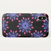 Blume aus blauem und rotem Neon Case-Mate iPhone Hülle (Rückseite (Horizontal))