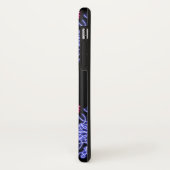 Blume aus blauem und rotem Neon Case-Mate iPhone Hülle (Hinten/Links)