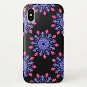 Blume aus blauem und rotem Neon Case-Mate iPhone Hülle (Rückseite)