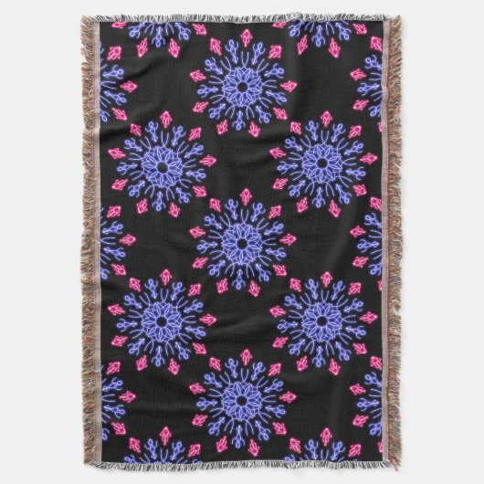 Blume aus blauem und rotem Neon Decke (Vorderseite Vertikal)