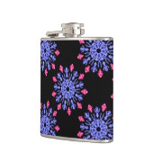 Blume aus blauem und rotem Neon Flachmann (Links)