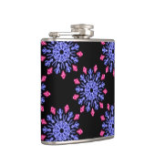 Blume aus blauem und rotem Neon Flachmann (Rechts)