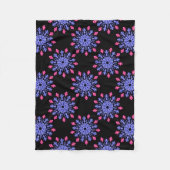 Blume aus blauem und rotem Neon Fleecedecke (Vorderseite)