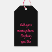 Blume aus blauem und rotem Neon Geschenkanhänger (Rückseite)