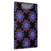 Blume aus blauem und rotem Neon Klemmbrett (Rechts)