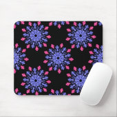 Blume aus blauem und rotem Neon Mousepad (Mit Mouse)
