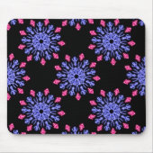 Blume aus blauem und rotem Neon Mousepad (Vorne)