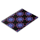 Blume aus blauem und rotem Neon Notizblock (Linke Seite)