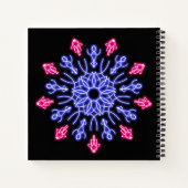 Blume aus blauem und rotem Neon Notizbuch (Rückseite)