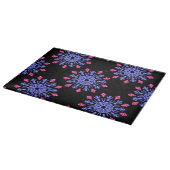 Blume aus blauem und rotem Neon Schneidebrett (Ecke)