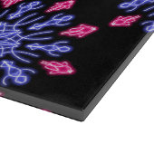 Blume aus blauem und rotem Neon Schneidebrett (Ecke)