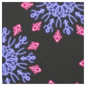 Blume aus blauem und rotem Neon Stoff (Nahaufnahme)
