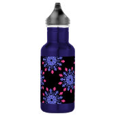 Blume aus blauem und rotem Neon Trinkflasche (Rechts)