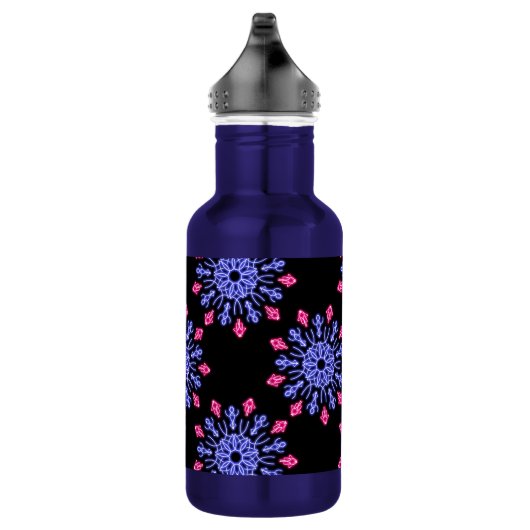 Blume aus blauem und rotem Neon Trinkflasche (Rechts)