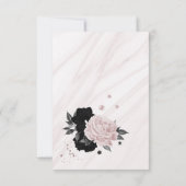 Blume aus botanischem Marmor, schwarz und rosa, da Dankeskarte (Rückseite)