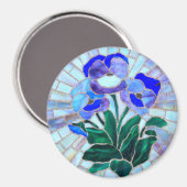 Blume aus Buntglas Magnet (Vorderseite/Rückseite)