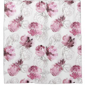 Blume aus Burgund und Carmine Duschvorhang (Vorderseite)