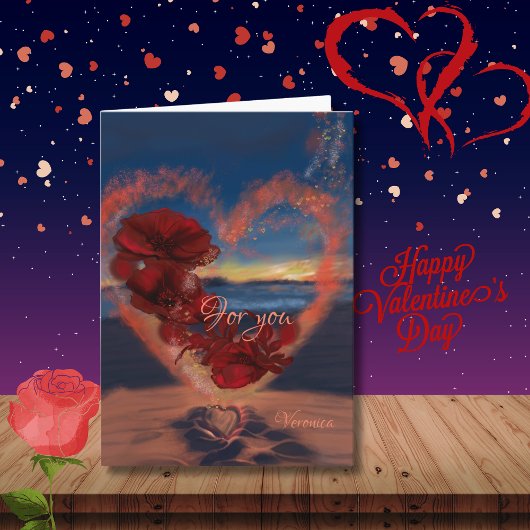 Blume aus der Herzkarte Feiertagskarte