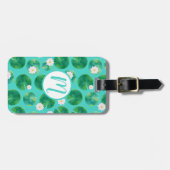 Blume aus der White Water Lilie & Lily Pad Muster Gepäckanhänger (Vorderseite horizontal)