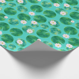Blume aus der White Water Lilie & Lily Pad Muster Geschenkpapier