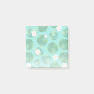 Blume aus der White Water Lilie & Lily Pad Muster Post-it Klebezettel