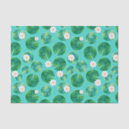 Blume aus der White Water Lilie & Lily Pad Muster Seidenpapier