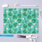 Blume aus der White Water Lilie & Lily Pad Muster Seidenpapier (Handwerk)