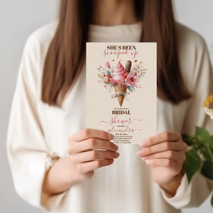 Blume aus Eiscreme Brautparty Einladung