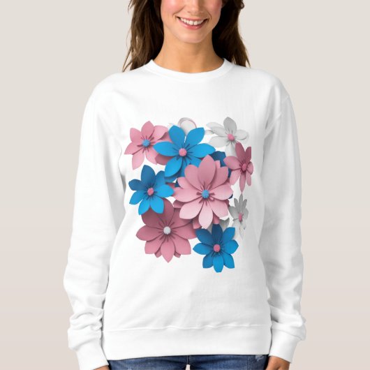 Blume aus farbigem Papier Sweatshirt (Vorderseite)